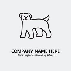 Dog illustration black and white for logo company vector image
