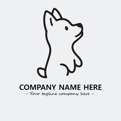 Dog illustration black and white for logo company vector image
