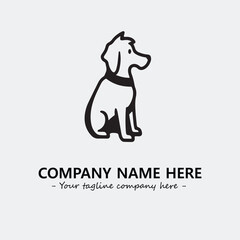 Dog illustration black and white for logo company vector image
