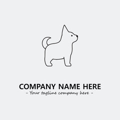Dog illustration black and white for logo company vector image
