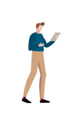 Man working, business people concept flat illustration