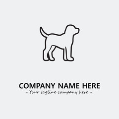 Dog illustration black and white for logo company vector image
