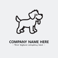 Dog illustration black and white for logo company vector image
