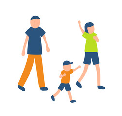 半袖を着た家族のイラスト