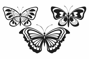 set of butterflies
