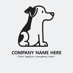 Dog illustration black and white for logo company vector image
