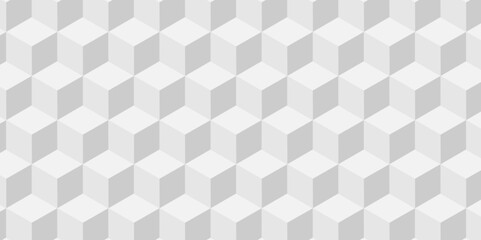 Vector minimal cubes geometric tile and mosaic wall grid retro digital hexagon technology wallpaper background. white block cube structure backdrop square triangle texture vintage design.