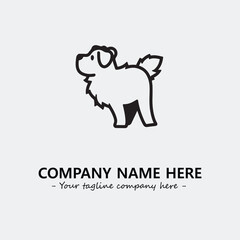 Dog illustration black and white for logo company vector image
