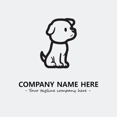 Dog illustration black and white for logo company vector image
