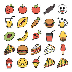 food and fruit vector emoji illustration