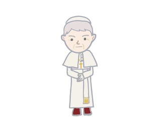 Illustration of a full-body elderly male priest