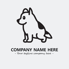 Dog illustration black and white for logo company vector image
