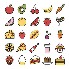 food and fruit vector emoji illustration
