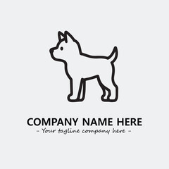 Dog illustration black and white for logo company vector image

