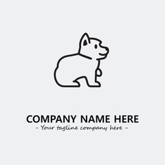 Dog illustration black and white for logo company vector image
