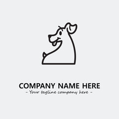 Dog illustration black and white for logo company vector image
