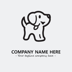 Dog illustration black and white for logo company vector image
