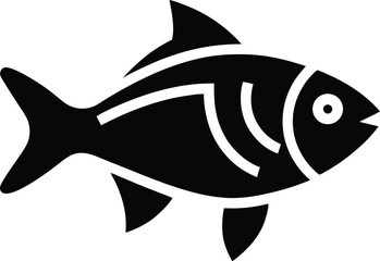 Obraz premium Fish Stencil Icon Beautiful Elements Glyph Style