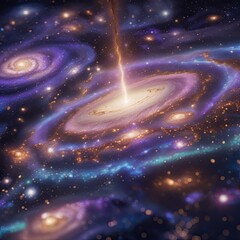 An awe-inspiring galactic map glows with bioluminescent energy, mapping out the universe in a stunning display of mother of pearl vibrant colors and intricate details.