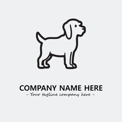 Dog illustration black and white for logo company vector image
