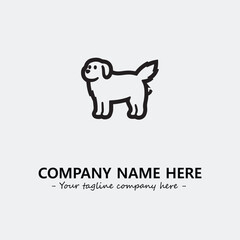 Dog illustration black and white for logo company vector image
