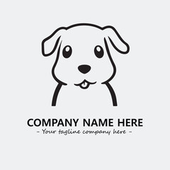 Dog illustration black and white for logo company vector image
