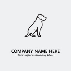 Dog illustration black and white for logo company vector image
