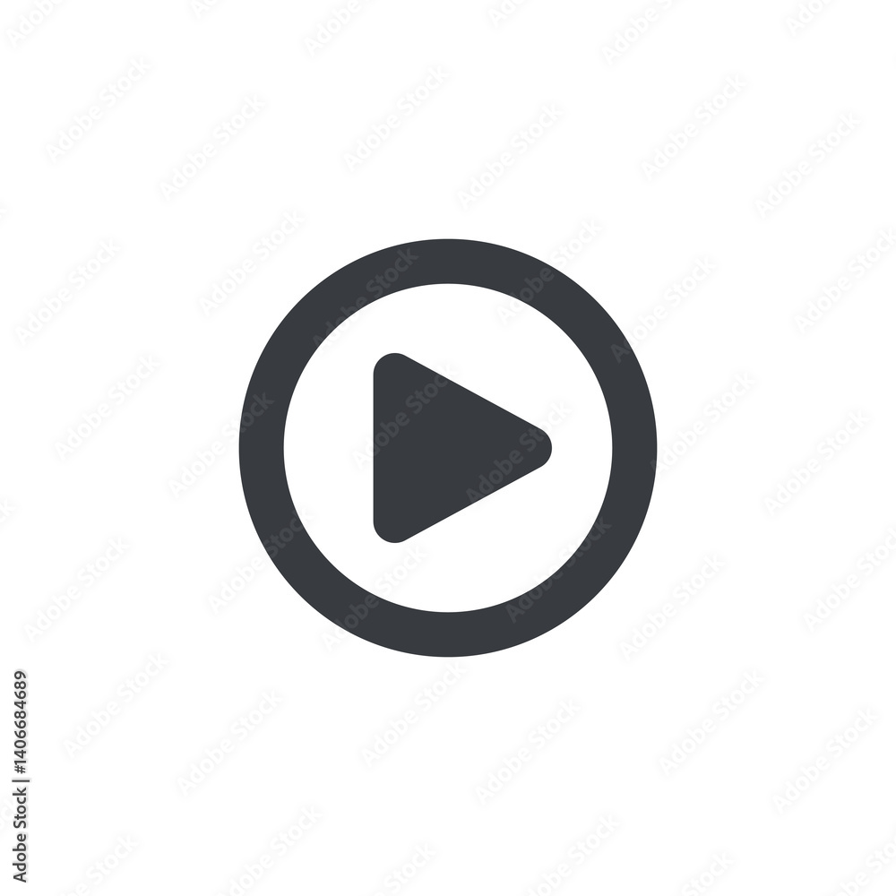 Poster simple play button vector icon