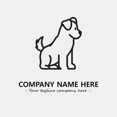 Dog illustration black and white for logo company vector image
