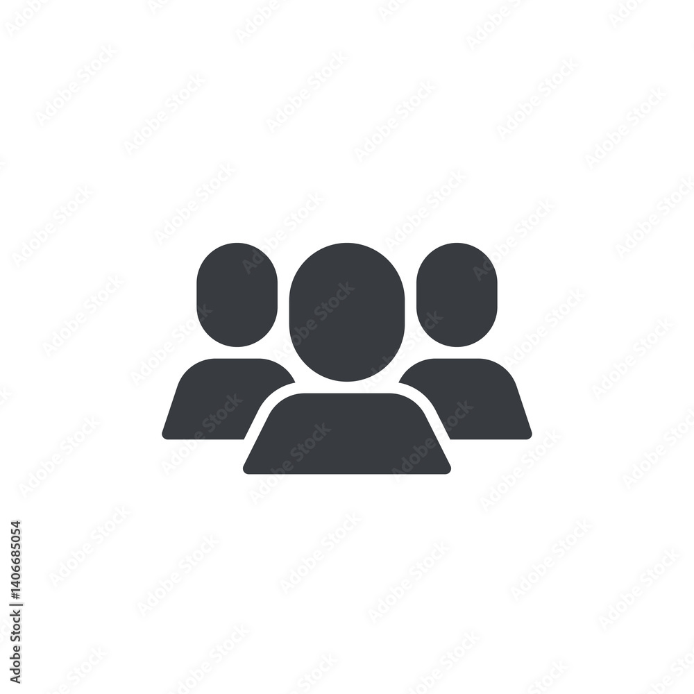 Poster multiple user vector icon