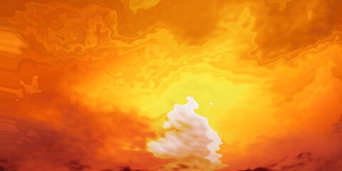 Vibrant Abstract Sunset Sky, Fiery Hues