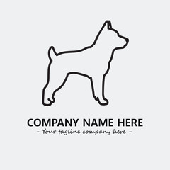 Dog illustration black and white for logo company vector image
