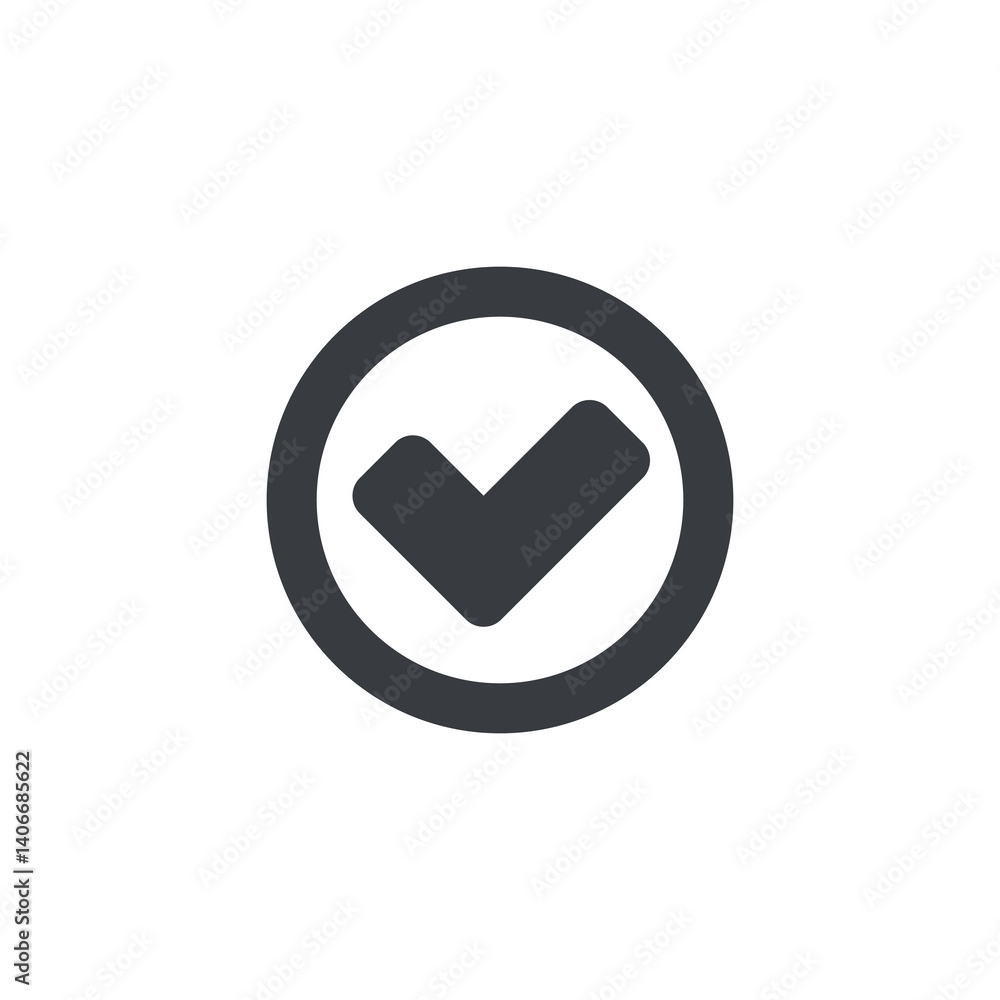Poster checkmark inside a circle vector icon