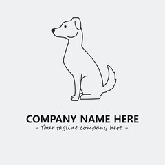 Dog illustration black and white for logo company vector image
