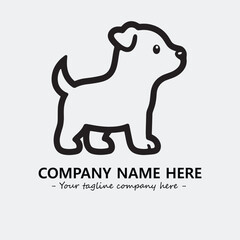 Dog illustration black and white for logo company vector image
