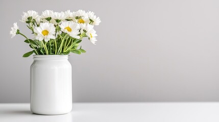 White daisies in vase simple floral still life photography