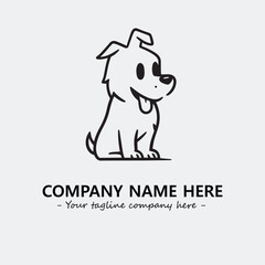 Dog illustration black and white for logo company vector image
