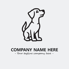 Dog illustration black and white for logo company vector image
