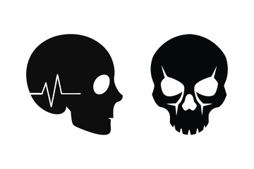 Skull  silhouette vector bundle  illustration