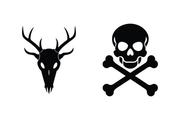 Skull  silhouette vector bundle  illustration