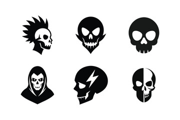 Obraz premium Skull silhouette vector bundle illustration