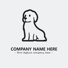 Dog illustration black and white for logo company vector image

