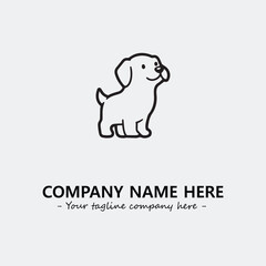 Dog illustration black and white for logo company vector image
