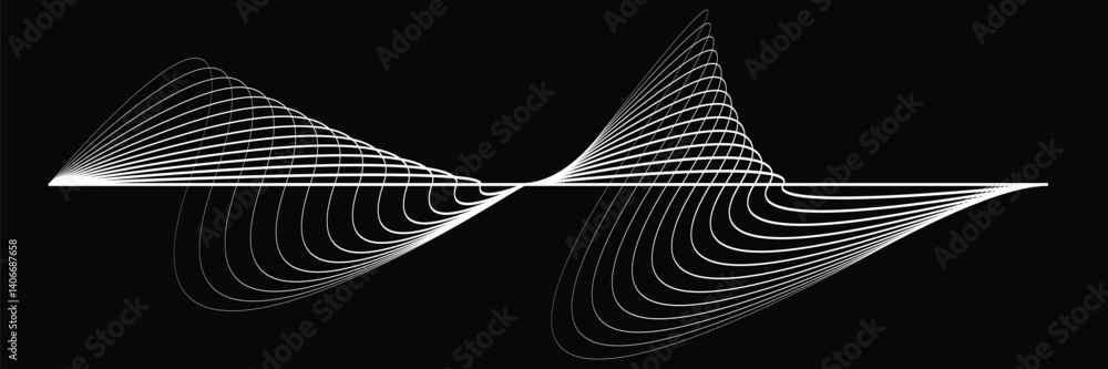 Poster digital sound equalizer . audio signal frequency signal . abstract flow linear fluid wavy shape . ac
