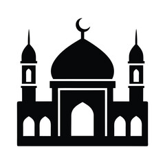 Mosque Icon in Glyph Style Beautiful Elements
