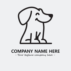 Dog illustration black and white for logo company vector image

