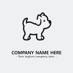 Dog illustration black and white for logo company vector image
