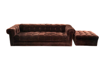 brown sofa isolated on white  Dunbar Wormley Party Sofa