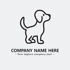 Dog illustration black and white for logo company vector image
