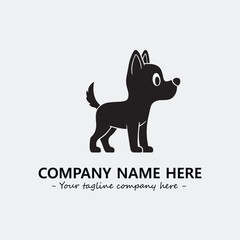 Dog illustration black and white for logo company vector image
